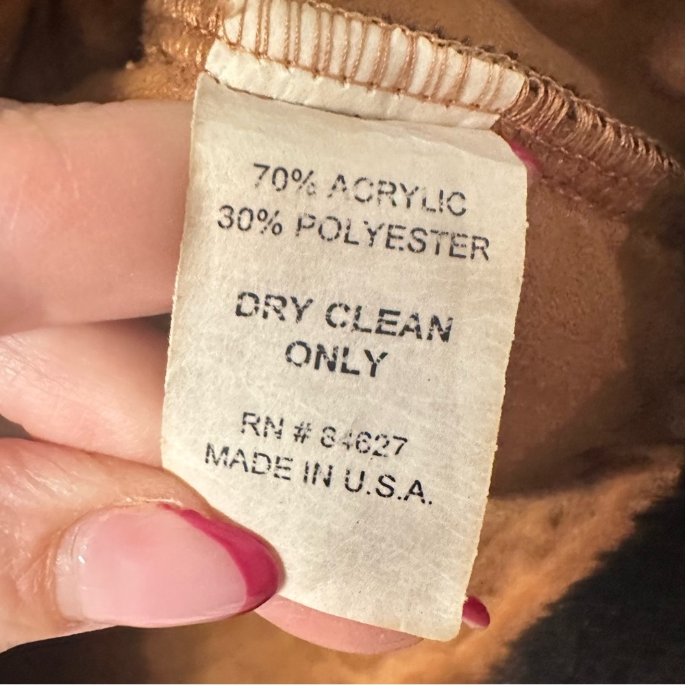 Vintage Bear Ridge Outfitters Brown Faux Fur Coat Horse Nature Pattern Sz Medium - Picture 5 of 8